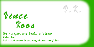 vince koos business card